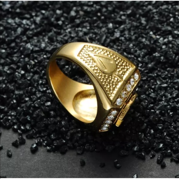 Gold freemason ring masonic signet steel plated - Picture 6 of 8